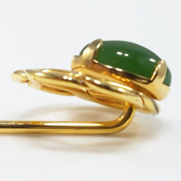 ART 12K Gold Filled Green Stone Stick Pin Vintage 1950s Arthur Pepper Jewelry - Picture 4 of 9